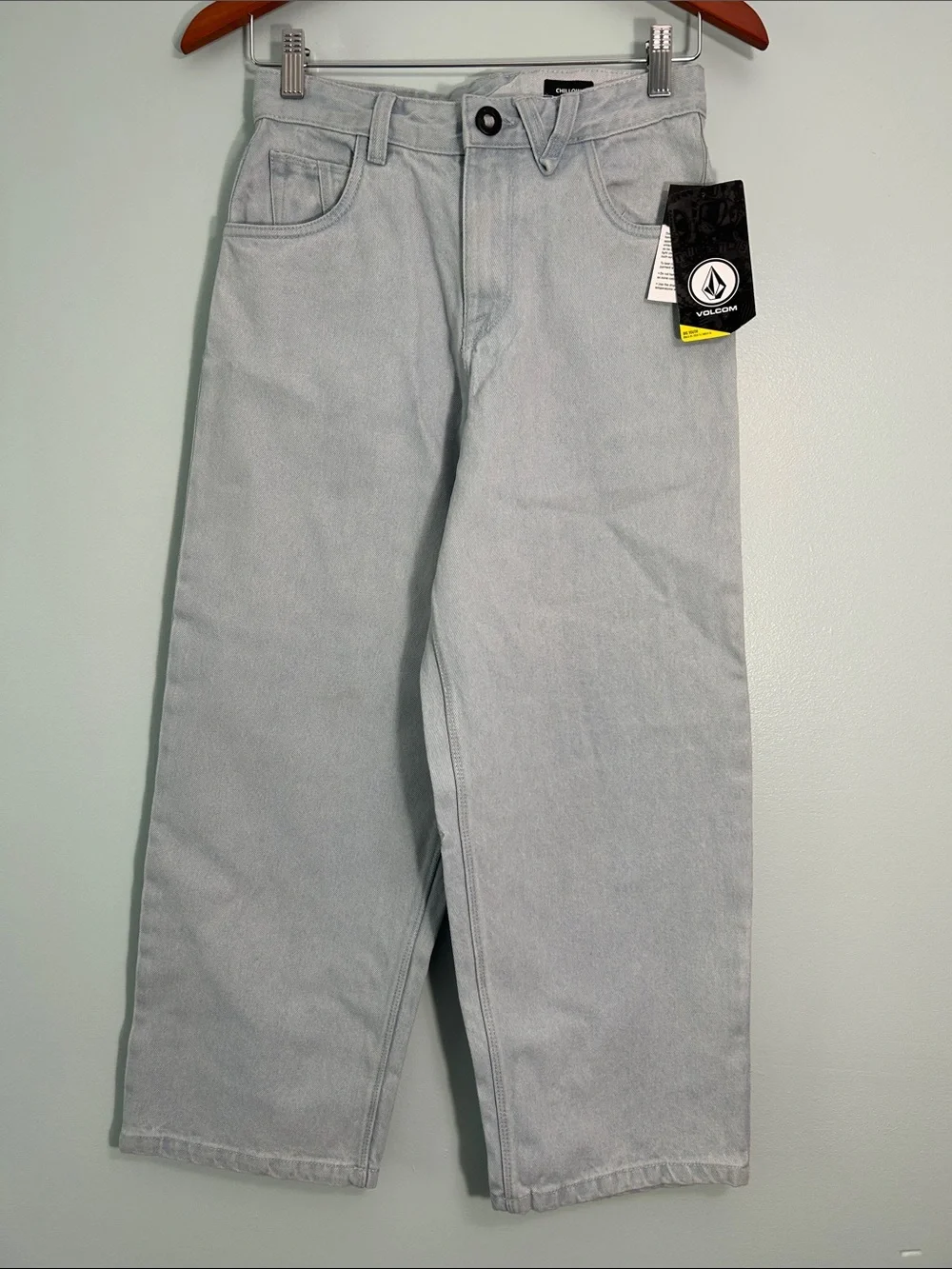 Volcom 10 (25) Jeans Big Boy Youth Chillow in Light Blue Loose Baggy Skater NWT